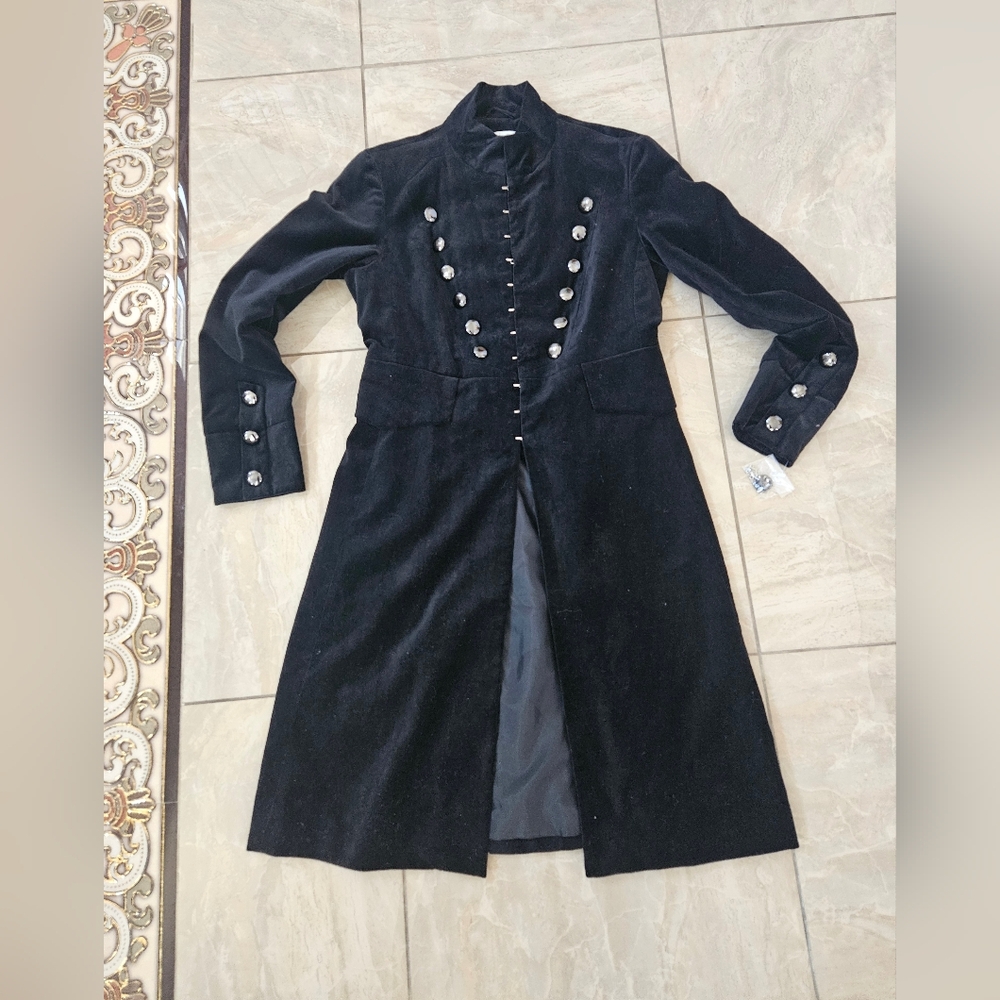 Newport News Elegant Black Military-Style Women's Coat - Picture 2 of 14